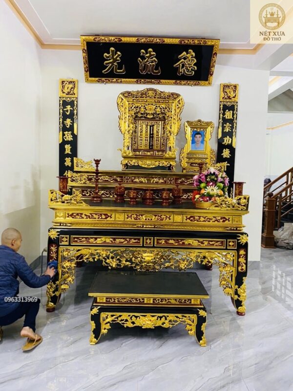 mẫu bàn thờ án gian sơn thếp vàng