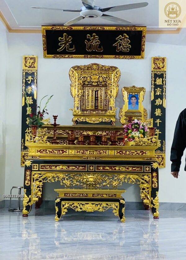 mẫu bàn thờ án gian sơn thếp vàng