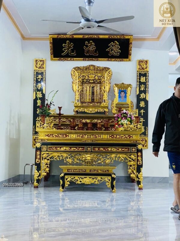 mẫu bàn thờ án gian sơn thếp vàng