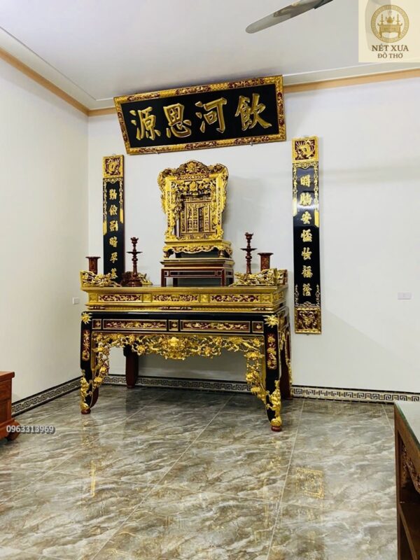 mẫu bàn thờ án gian sơn thếp vàng