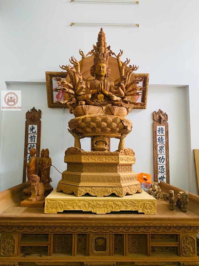 ho&agrave;n thiện tượng phật b&agrave; thi&ecirc;n thủ tại xưởng