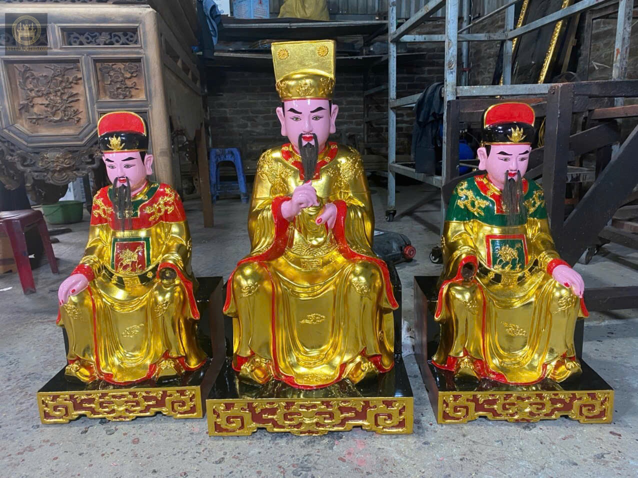 tượng Ngọc Hoàng, Nam Tào ,Bắc Đẩu tại xưởng tượng Ngọc Hoàng, Nam Tào ,Bắc Đẩu tại xưởng